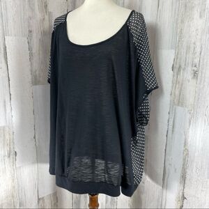 Torrid Women's Plus Size Black Sheer Polka Dot Short Sleeve  Shirt Top‎ Blouse 4